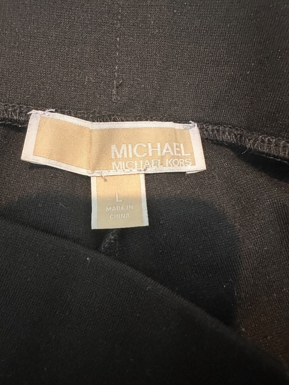 Michael Kors Logo Tape Leggings Black Size L Stretch Pull-On - Picture 5 of 5